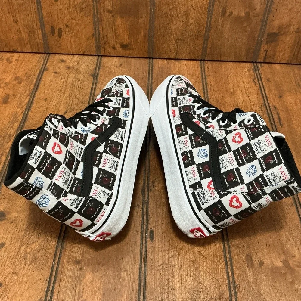 RARE Vans Sk8 Hi Tapered Sneaker Kicks Love Letters Black M 7 W 8.5 VN0A4U16B0A